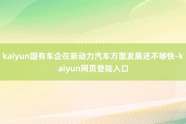 kaiyun国有车企在新动力汽车方面发展还不够快-kaiyun网页登陆入口