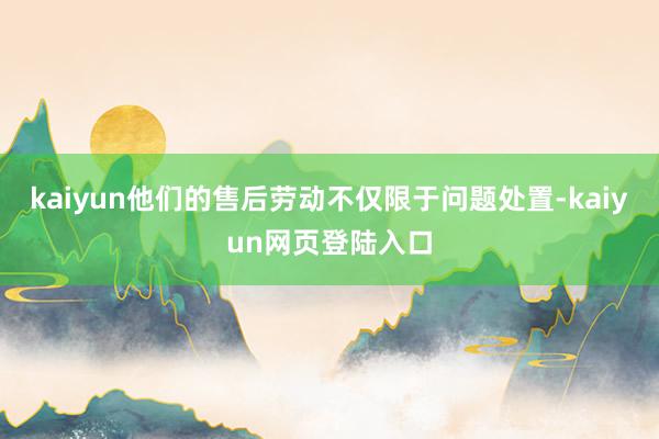 kaiyun他们的售后劳动不仅限于问题处置-kaiyun网页登陆入口