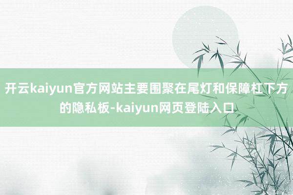 开云kaiyun官方网站主要围聚在尾灯和保障杠下方的隐私板-kaiyun网页登陆入口