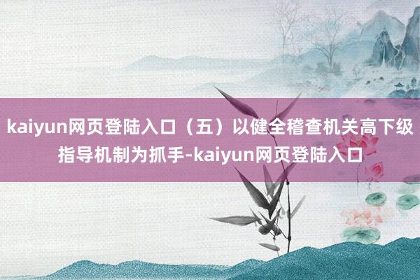 kaiyun网页登陆入口（五）以健全稽查机关高下级指导机制为抓手-kaiyun网页登陆入口